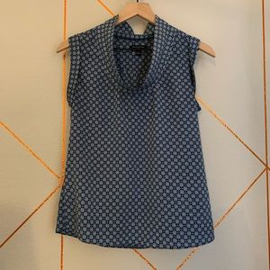 **Banana Republic Blue Patterned Blouse**